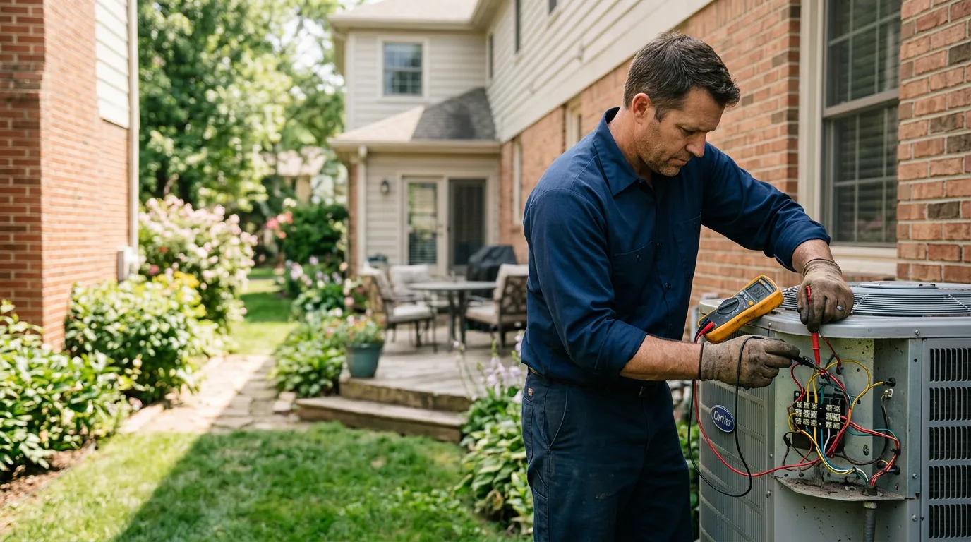 HVAC technician working near Leo, IN
